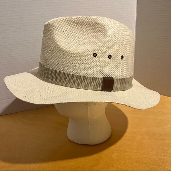 Docker's Safari Wide Brim Straw Hat Men’s Size Medium M Tan - Picture 2 of 10